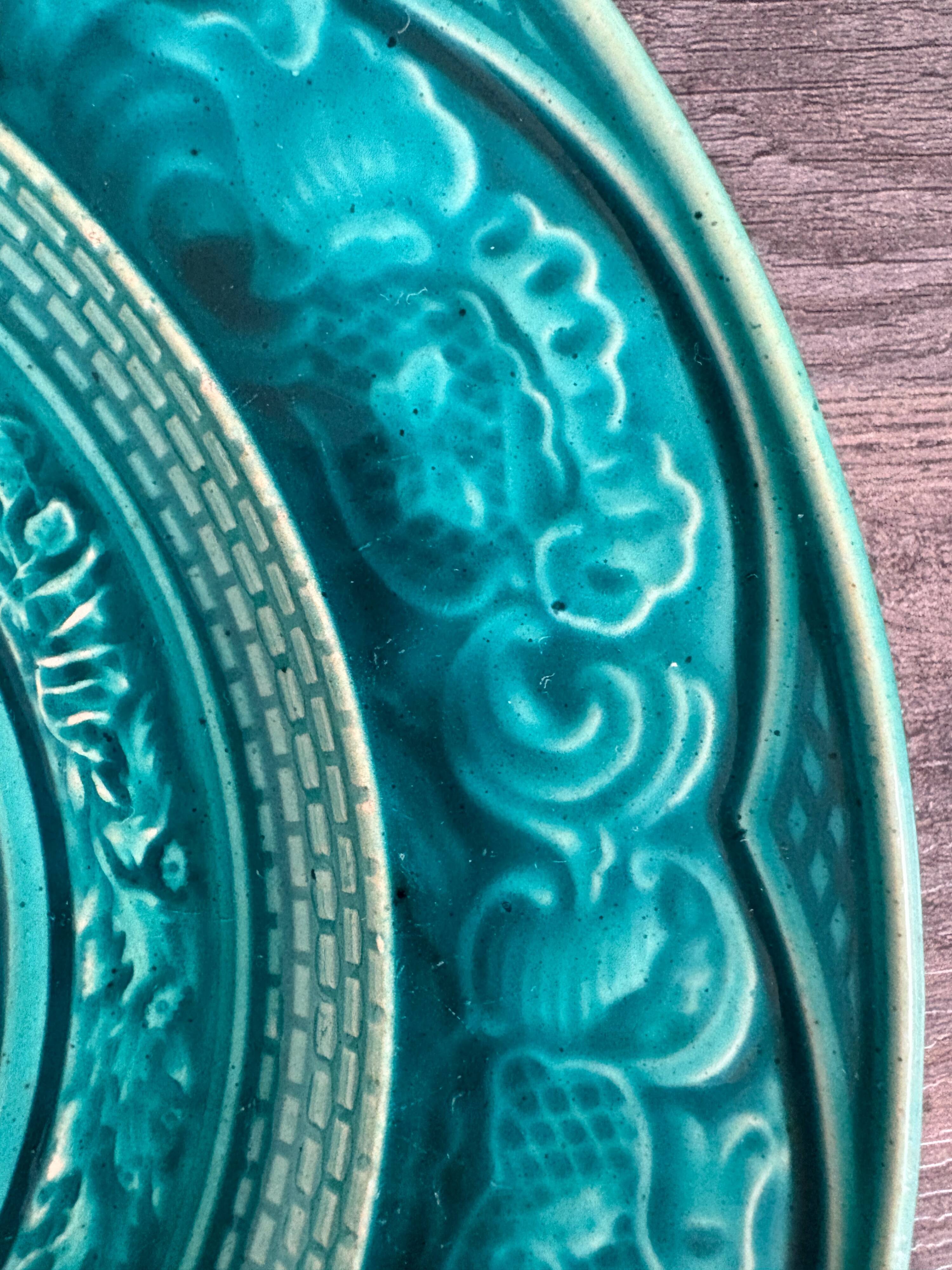 Collection Plate in Turquoise Majolica – Rubelle Ombre Enamel / A.D