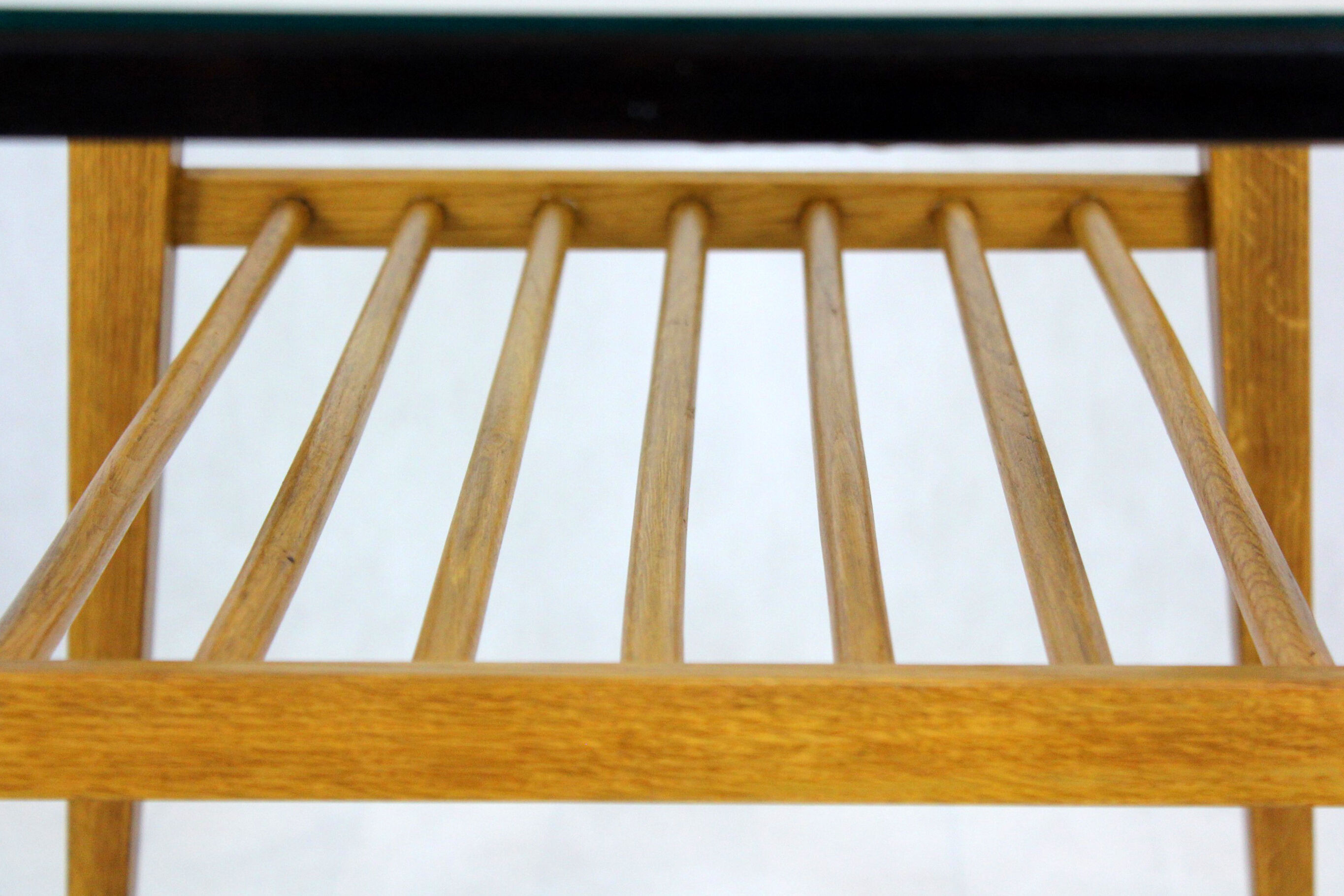 Wooden Coffee Table with Glass Top from Drevozpracujici Druzstvo, 1960s