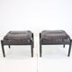 1980s Set of Stools made of Wood and Leather - STILLA LUX, Czechoslovakia