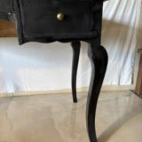 Antique black patinated desk – curved legs and chic country style