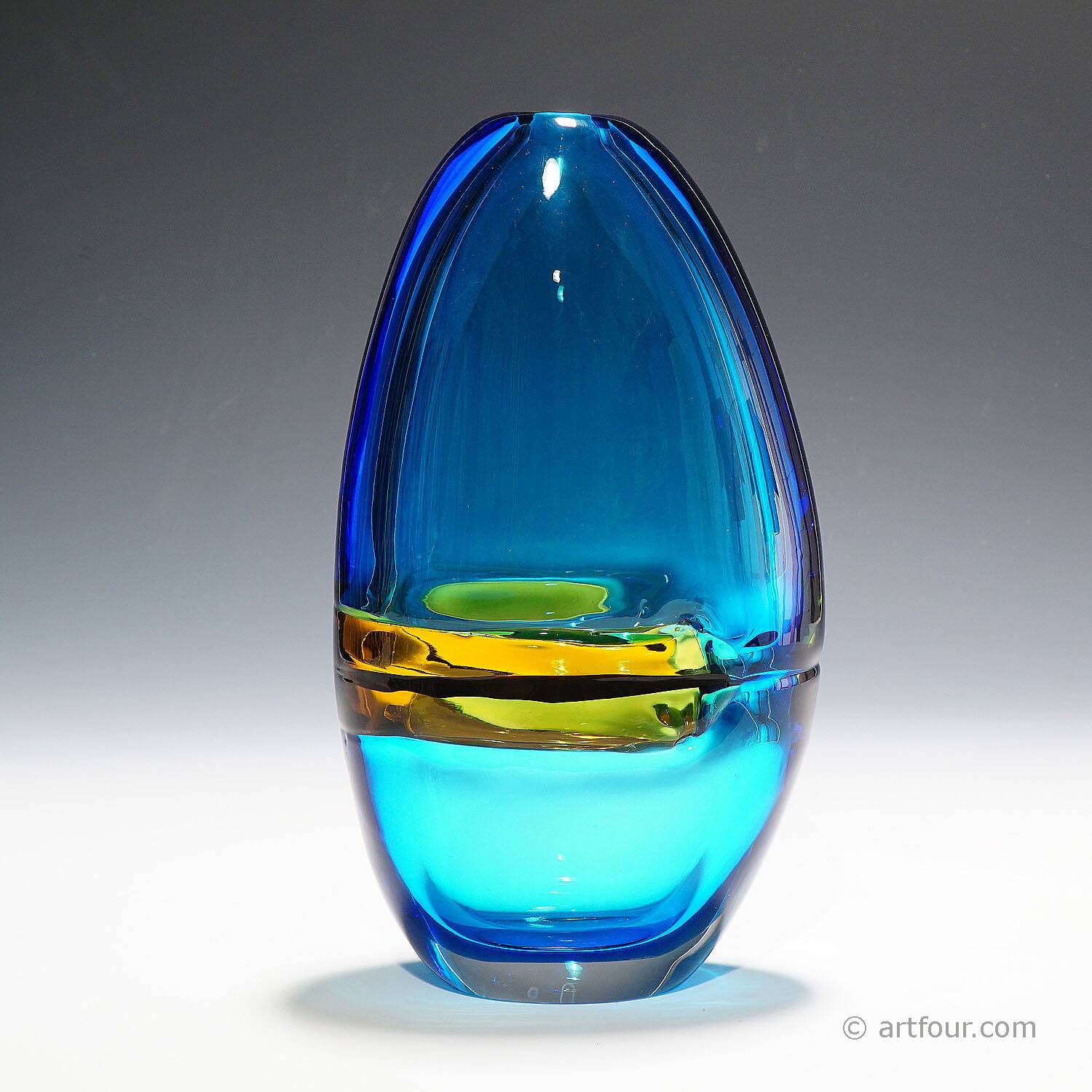 Large vase Alfredo Barbini 'double incalmo', Venice around 1968