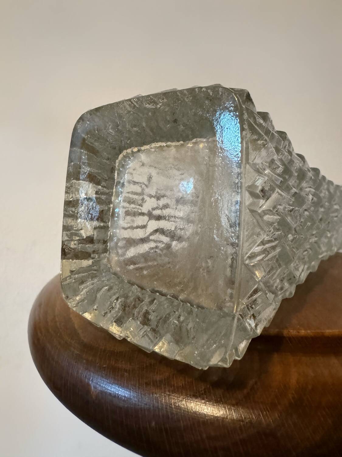 Pressed glass soliflore vase from the 70s