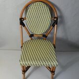 Bistro chair medallion in rattan and scoubidou