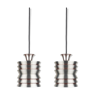 Pair of Swedish vintage pendant lamps by Carl Thore, Granhaga, Sweden, 1960s