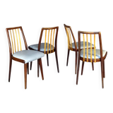 Set of 4 two-tone Thonet chairs from 1960, with grey leather seats.