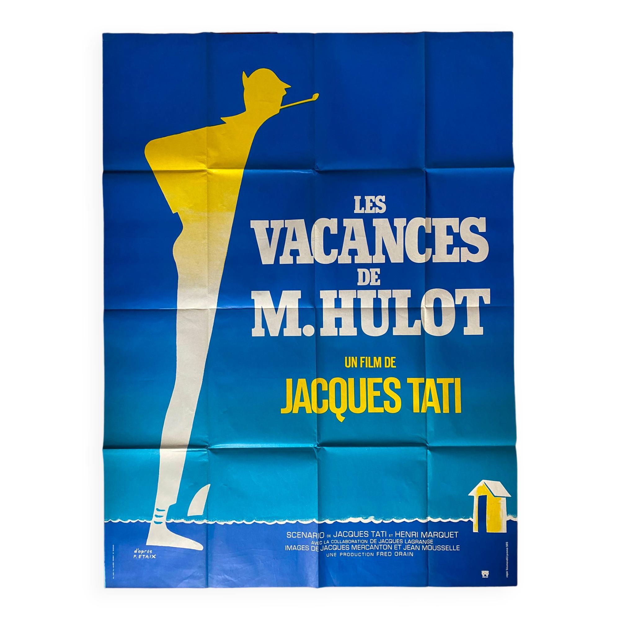 Movie poster "Les Vacances de Monsieur Hulot" Jacques Tati 120x160cm 70's