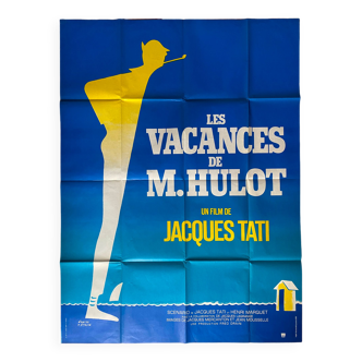 Movie poster "Les Vacances de Monsieur Hulot" Jacques Tati 120x160cm 70's