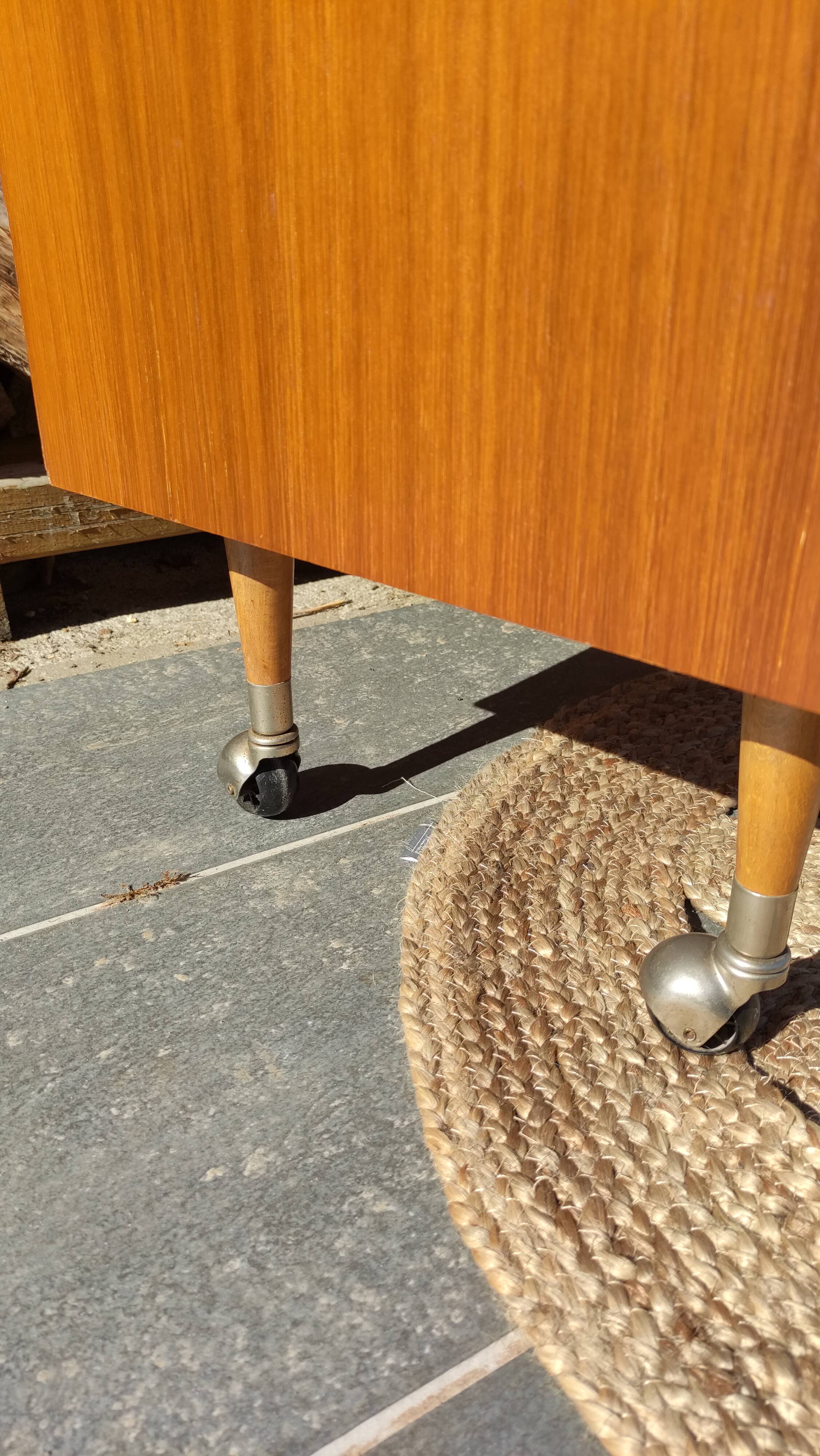 Buffet or vintage bar compass feet and casters