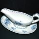 Sarreguemines U&C Flore sauce boat in earthenware with blue flowers