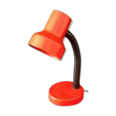 80s red metal articulated desk lamp Height: 280mm