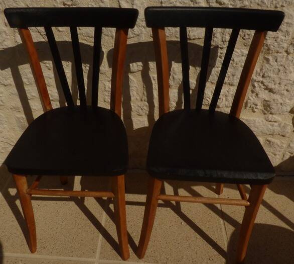 2 chaises Lutherma et 2 chaises Bauman de style en bois
