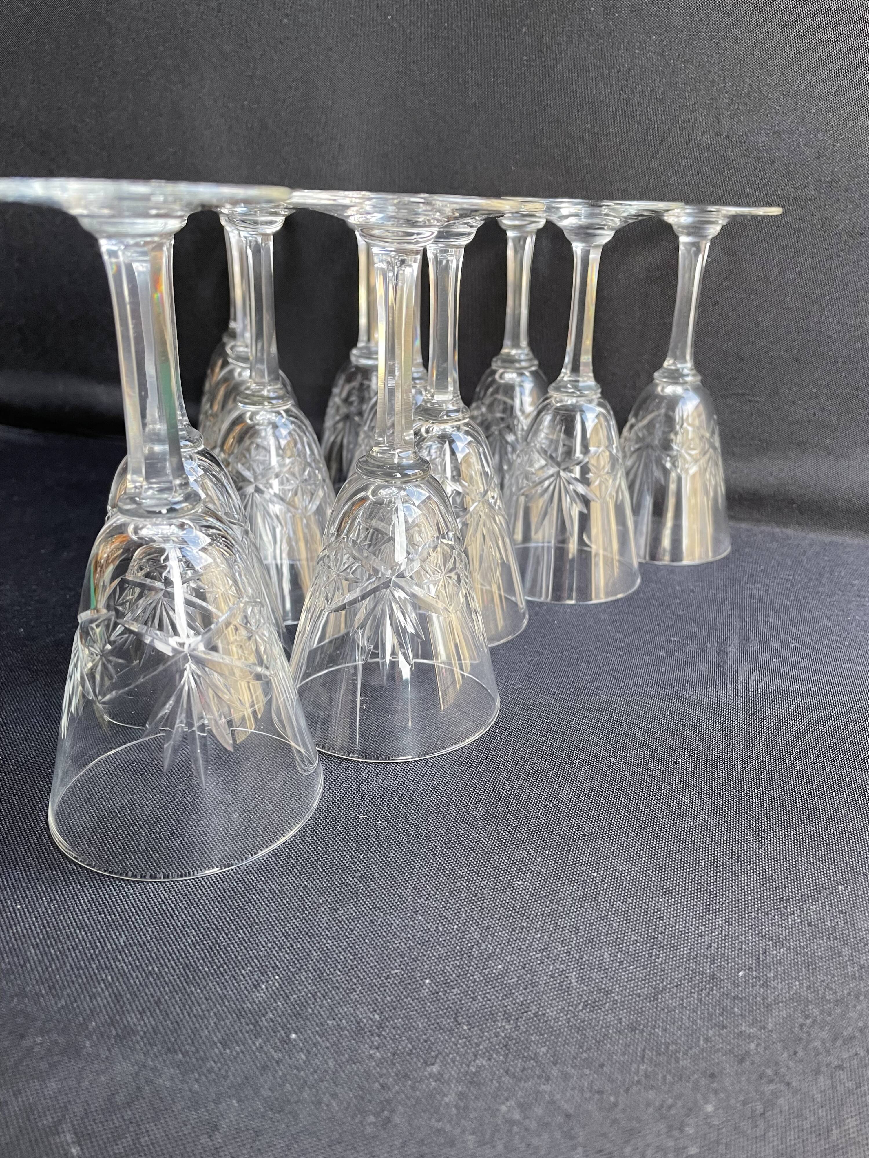 Liquor glasses (12) - art deco - cut and blown crystal