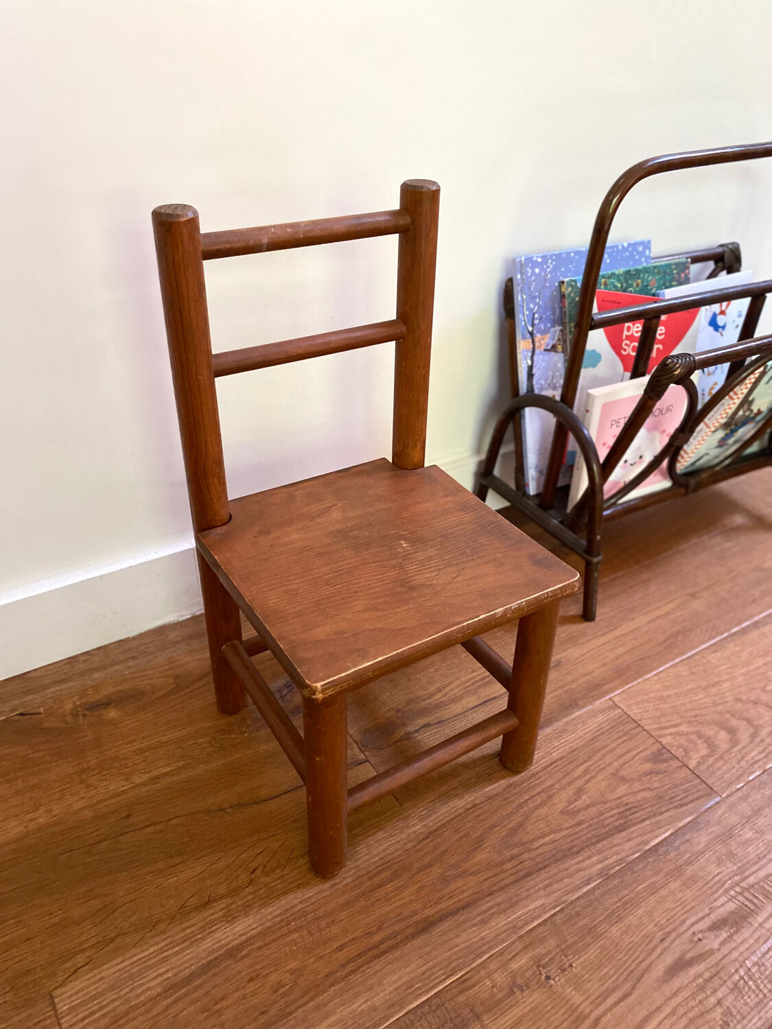 Small old wooden children's chair