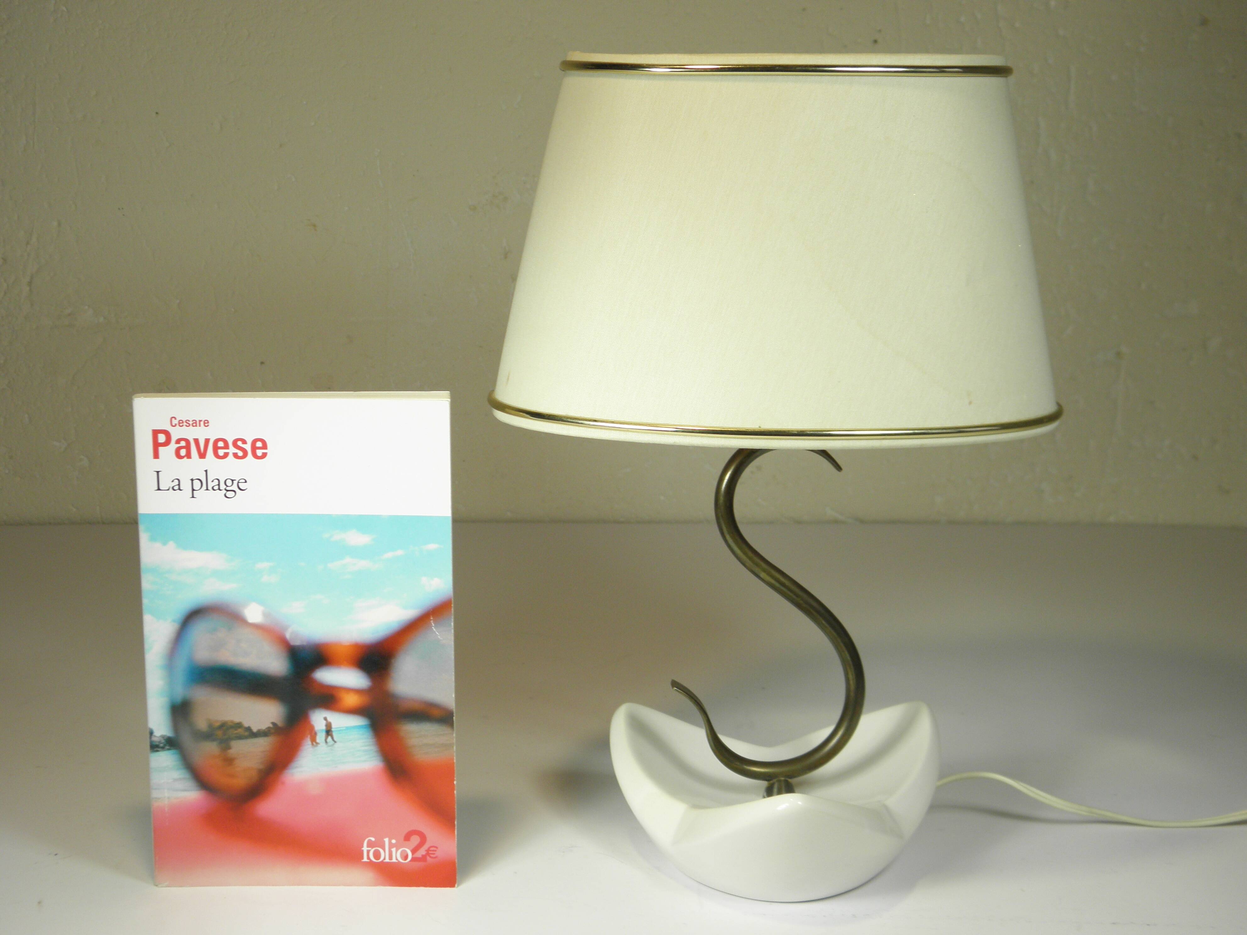 Ceramic and brass lamp from the 1950s.