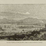 View of Pointe-à-Pitre in 1871, after a drawing by Evremond de Bérard