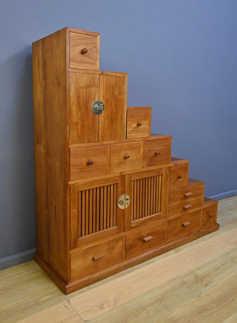 Kaidan Tansu staircase furniture in teak – 2nd part 20th century
