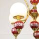 Mid-Century Italian Brass, Opaline & Ceramic Chandelier