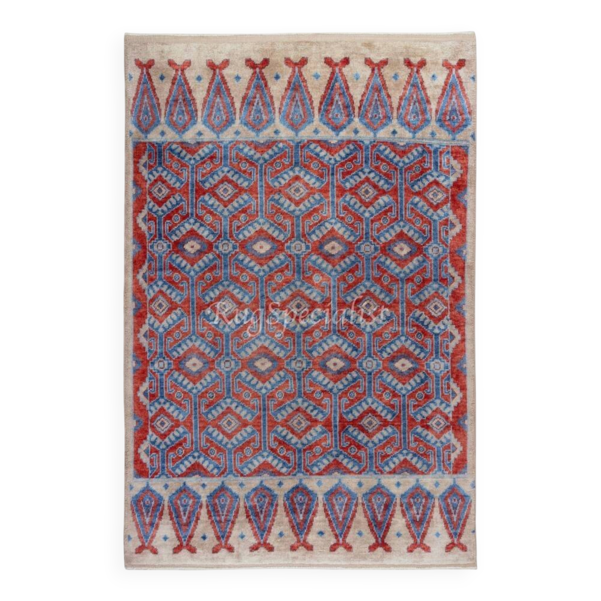 Modern Hand Knotted Rug Made of Hand-Spun Organic Wool, Custom Options Available