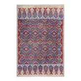 Tapis moderne noué à la main en laine organique filée à la main, options personnalisées disponibles.