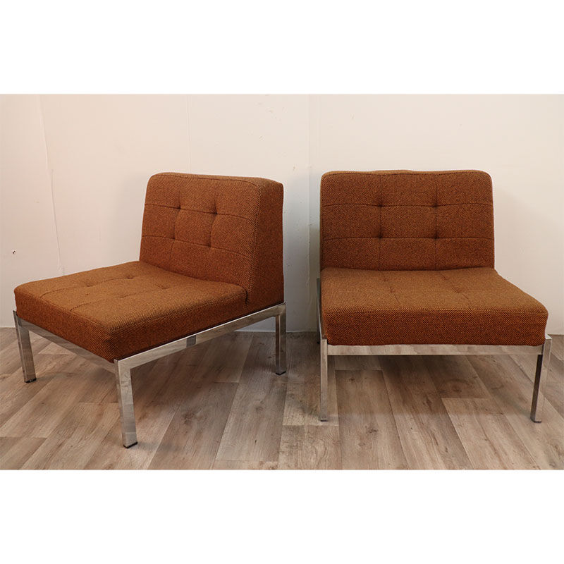 Pair of chauffeuses "Samouraï" by Joseph André Motte Airborne edition, 1960