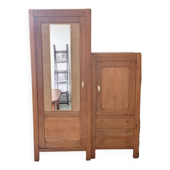 Old asymmetrical wardrobe