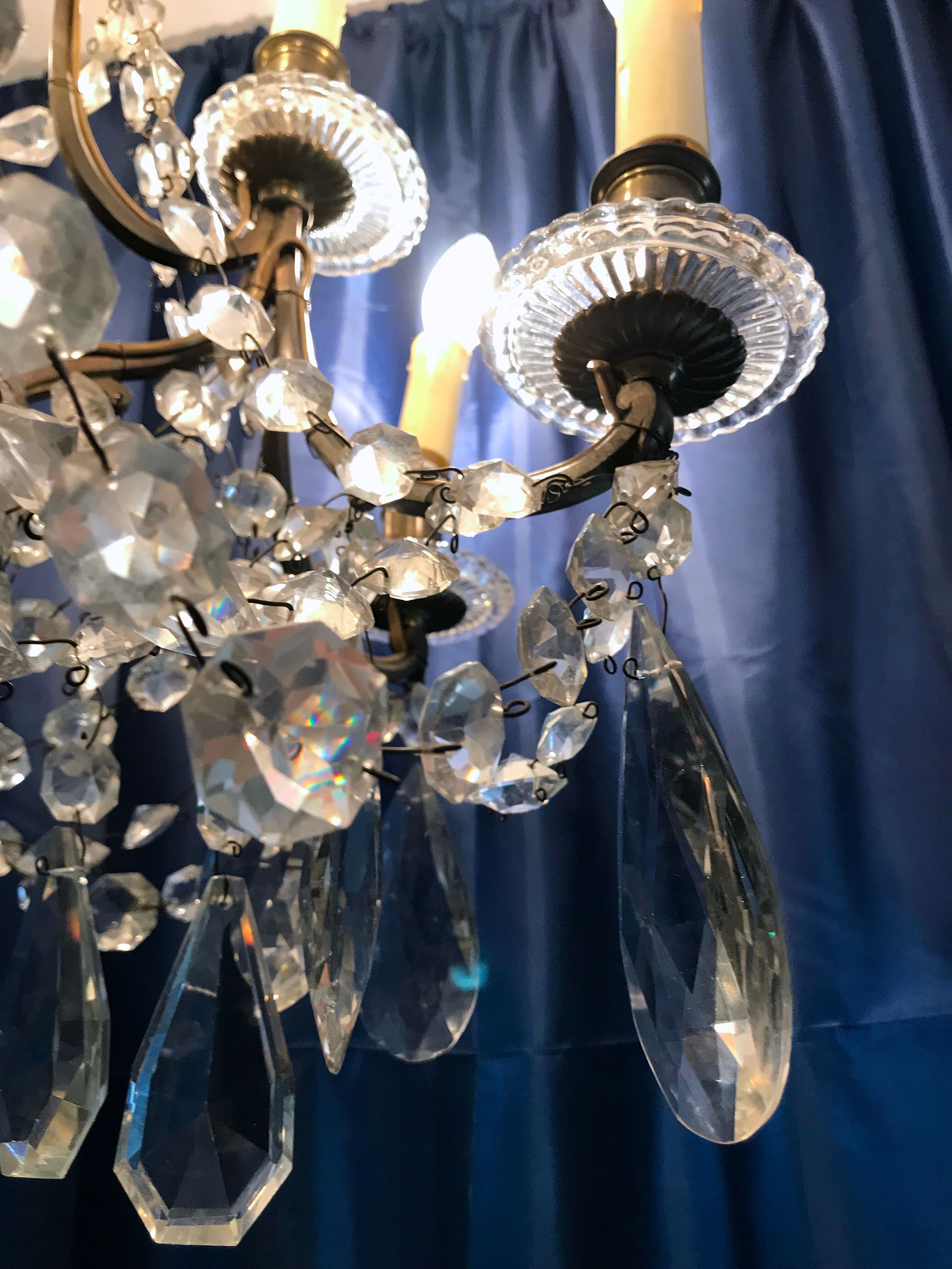 Crystal chandelier diamond cut 9 fires 1880