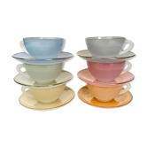 Vintage Harlequin Opal Coffee Cups Arcopal