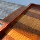 Rectangular art deco tray in lacquered wood