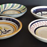 Series of four hollow plates for dolls tea set in earthenware XXth