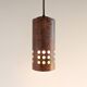 Set of 2 brutalist metal and glass pendant lamps, 1960s