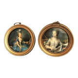 Pair of frame medallion Marie-Antoinette