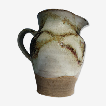 Two-coloured glazed terracotta pitcher