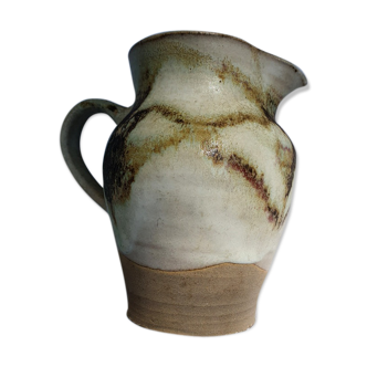 Two-coloured glazed terracotta pitcher