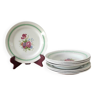 Set of eight Lunéville plates