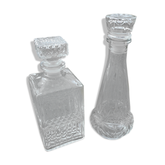 Duo of vintage whisky decanters