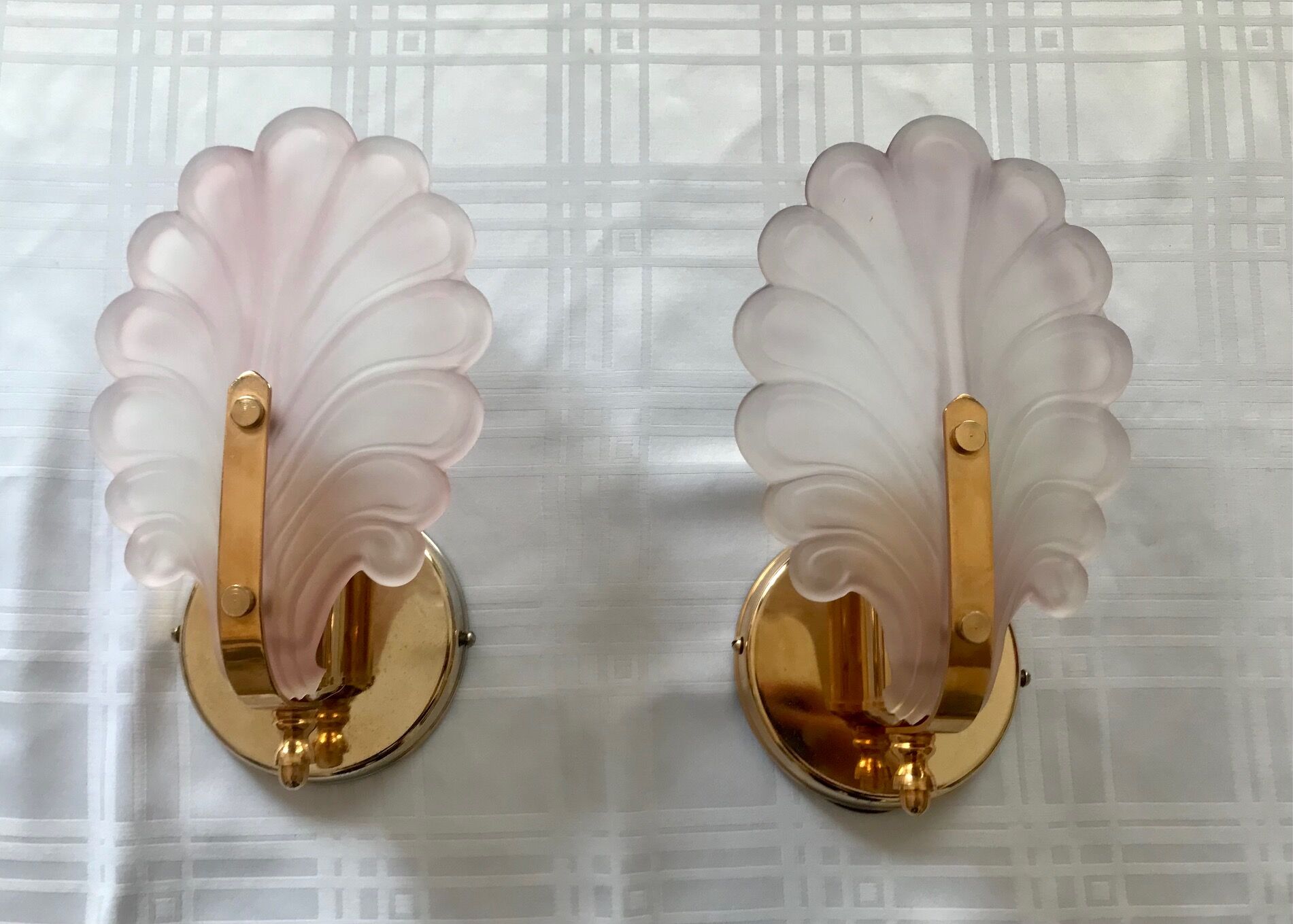 Pair of wall lamps glass sheet
