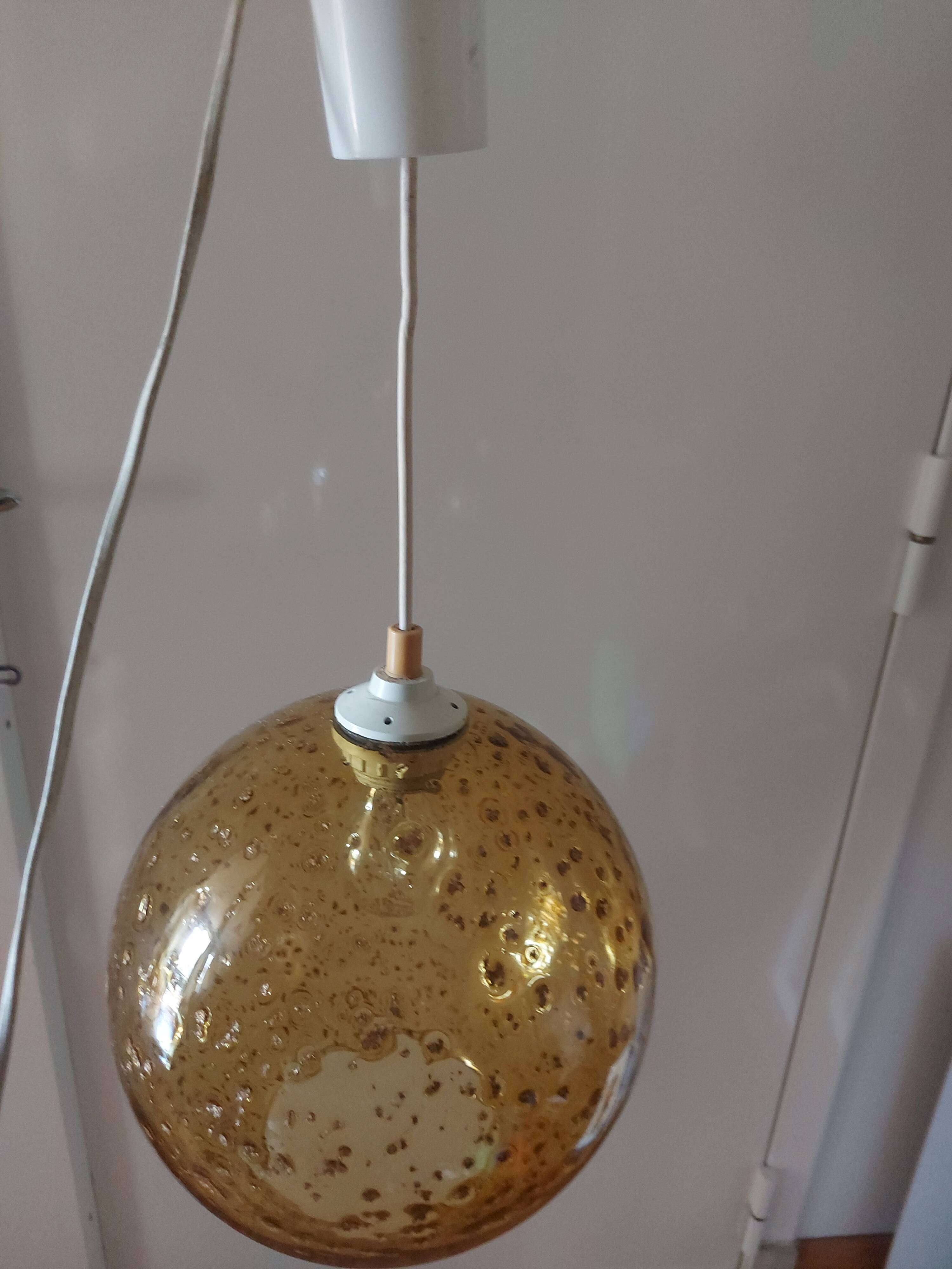 Vintage blown glass pendant lamp