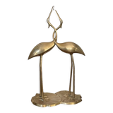 Pair brass birds 31 cm