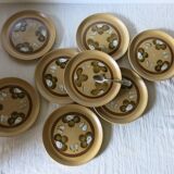 8 Sarreguemines stoneware dessert plates, Chamonix model, very good condition