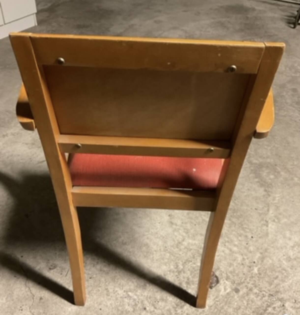 Club armchair with curved armrests known as "bridges" from the 1950s.