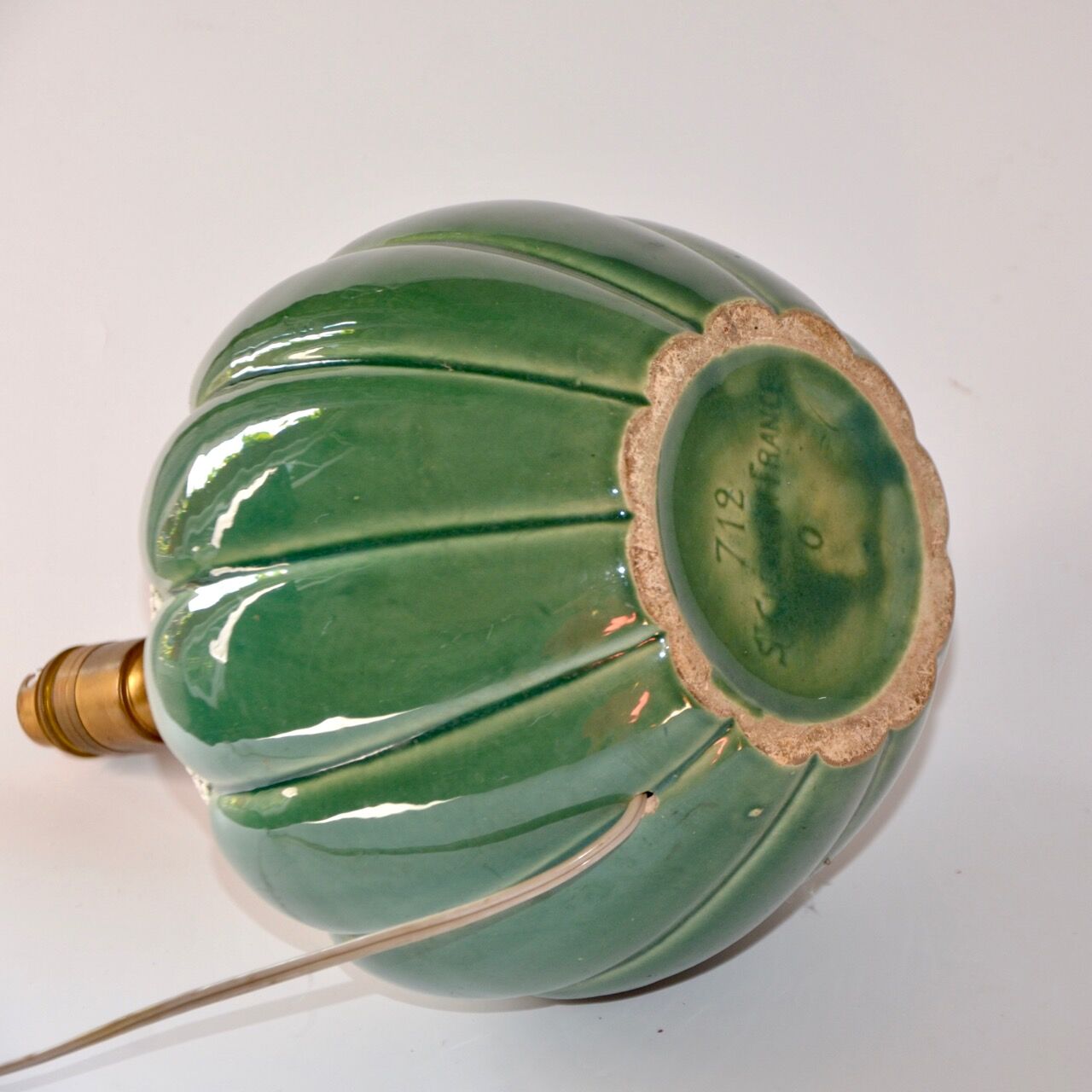Pied de lampe boule art déco de Saint Clément 1930