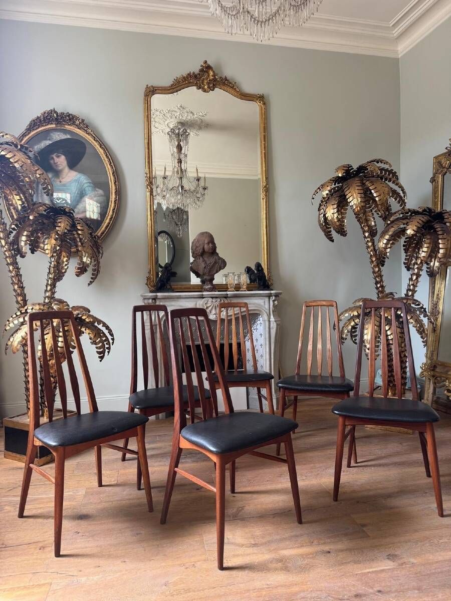 Suite de 6 chaises de salle à manger de Niels Koefoed « Eva » danois en palissandre