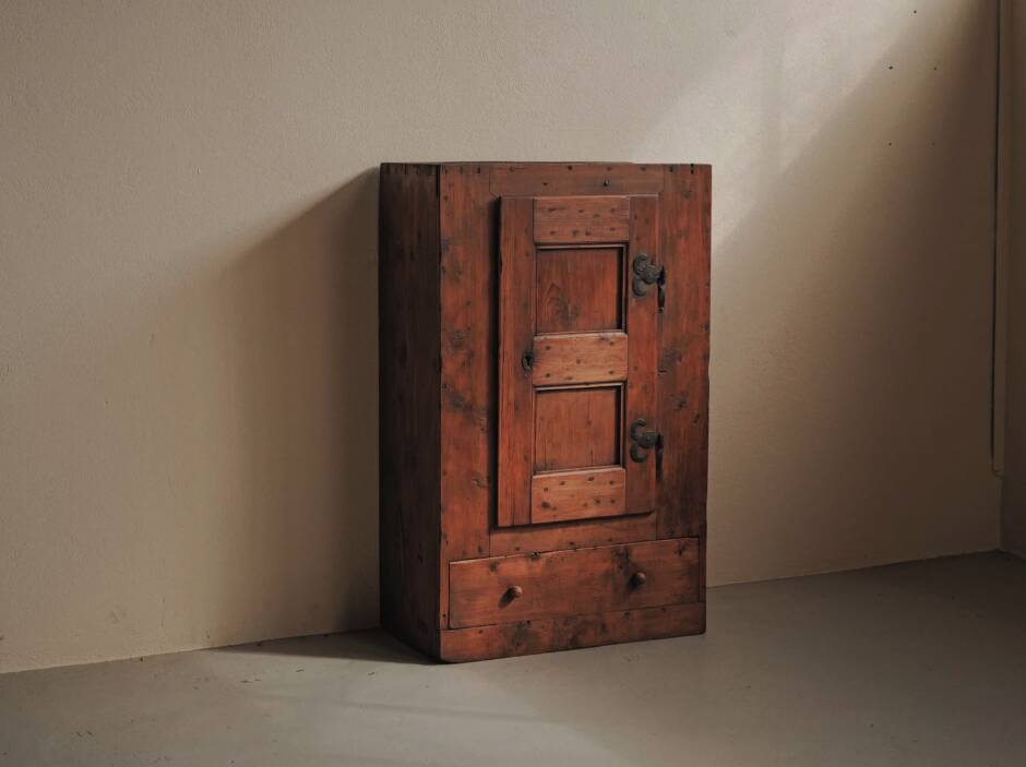 Mountain furniture in pine and larch, Folk art, Savoie, 19th century