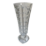vase on feet in art deco molded crystal glass