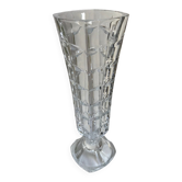 vase on feet in art deco molded crystal glass