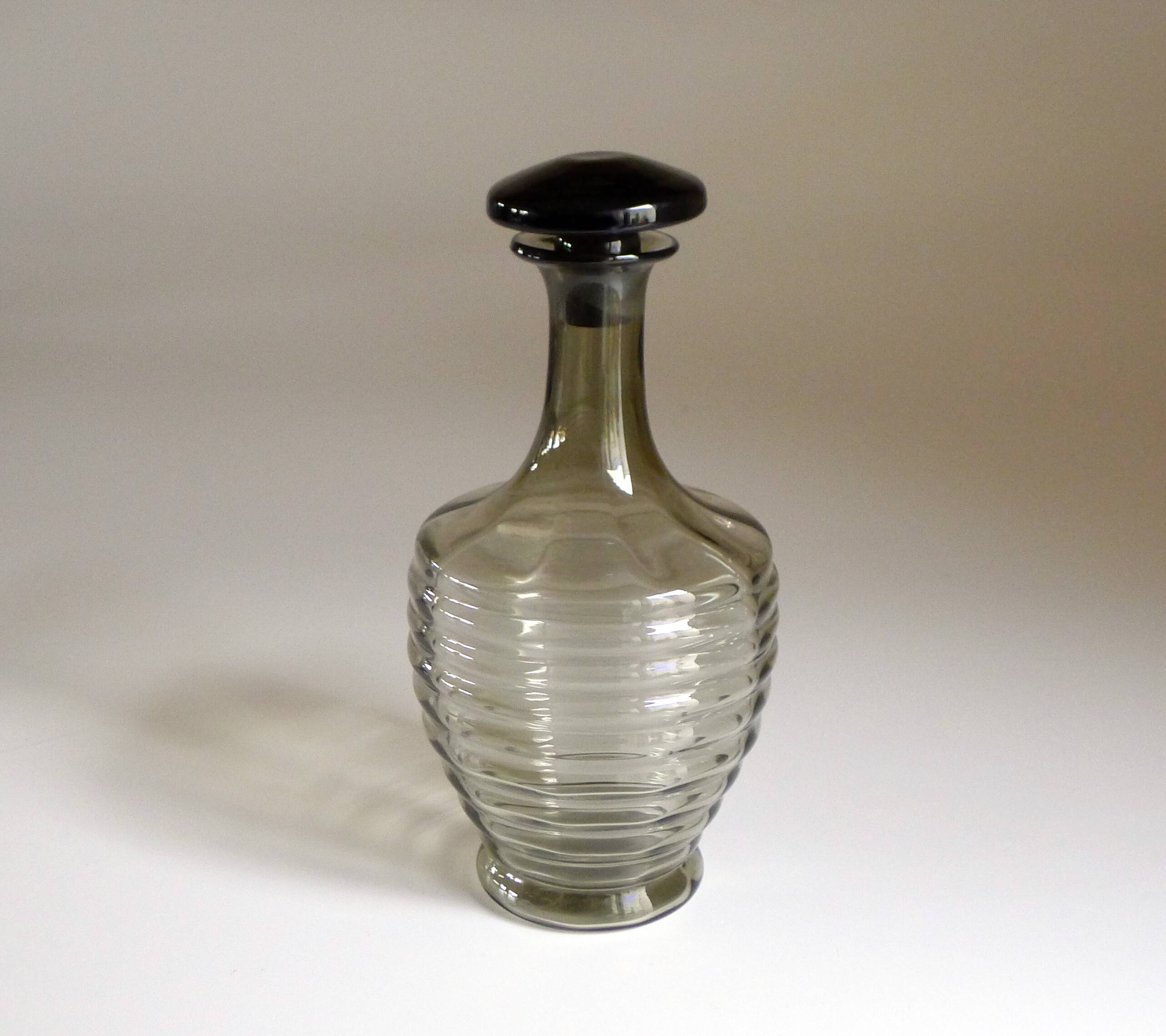 Art Deco Smoked Carafe
