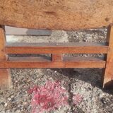 Old rustic oval folding wooden farmhouse table