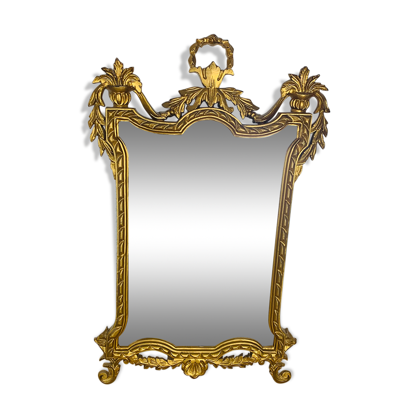 Golden mirror classic style 60s italy resin