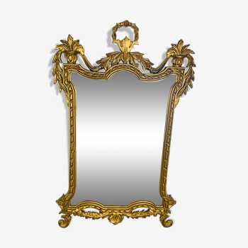 Golden mirror classic style 60s italy resin