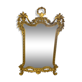 Miroir doré style classique années 60 Italie résine
